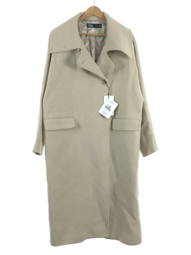 【中古】ZARA◆コート/L/ウール/BEG/無地【レディースウェア】 【中古】ZARA◆コート/L/ウール/BEG/無地【レディースウェア】