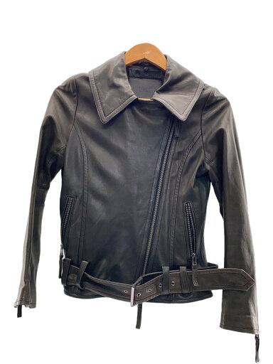 【中古】Diagram GRACE CONTINENTAL◆ダブルライダースジャケット/--/羊革/4054-0//【レディースウェア】 【中古】Diagram GRACE CONTINENTAL◆ダブルライダースジャケット/--/羊革/4054-0//【レディースウェア】