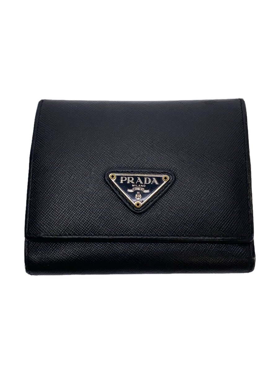 【中古】PRADA◆3つ折り財布/--/BLK/メンズ【服飾雑貨他】