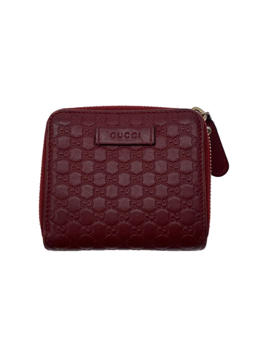 【中古】GUCCI◆3ツ折サイフ_マイクログッチシマ/レザー/BRD/総柄/レディース【服飾雑貨他】