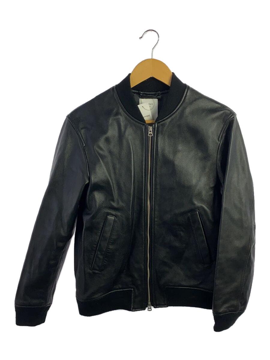 【中古】B:MING LIFE STORE by BEAMS◆レザージャケット・ブルゾン/S/山羊革/BLK/92-18-0215-202【メンズウェア】