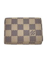 【中古】LOUIS VUITTON◆アンヴェロップ・カルト・ドゥ・ヴィジット_ダミエ・アズール_WHT/レザー/WHT/チェック/レディー【服飾雑貨他】(4)