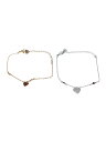 【中古】Swarovski◆セット/ハートモチーフブレスレット/メッキ/カラーストーン/ゴールド・シルバー/レディース【服飾雑貨他】