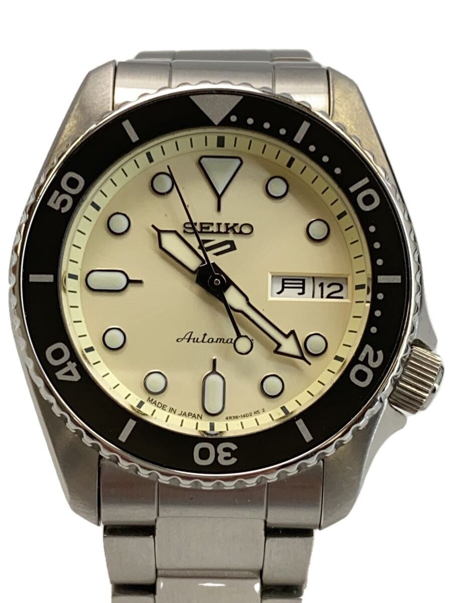 【中古】SEIKO◆自動巻腕時計/アナログ/CRM/SLV/4R36-14B0/? NULL ?【服飾雑貨他】