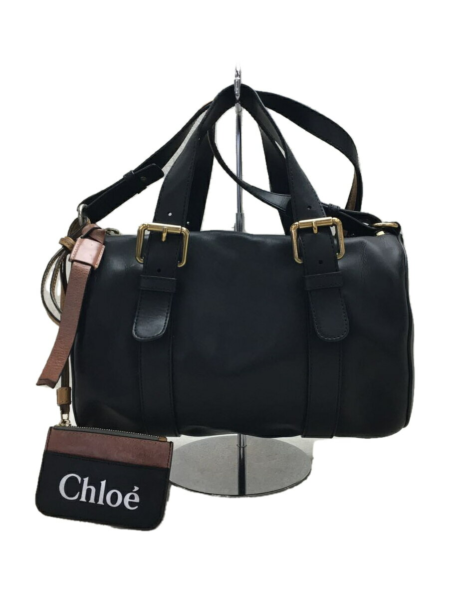 【中古】Chloe◆ショルダーバッグ/レザー/BLK【バッグ】