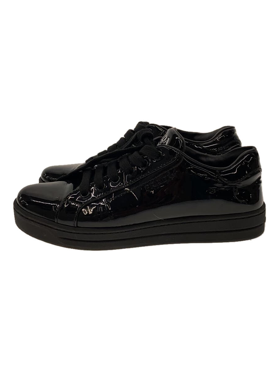 【中古】PRADA◆エナメルローカットスニーカー/37/BLK/エナメル/355【シューズ】