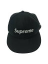 【中古】Supreme◆XVI DAZZLE BOX LOGO FITTED CAP/キャップ/7 3/8/ポリエステル/BLK/メンズ//【服飾雑貨他】