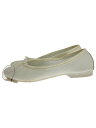 【中古】CROWN◆フラットパンプス/--/WHT/レザー【シューズ】(4)