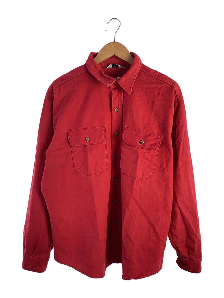 【中古】FIVE BROTHER◆80s/シャモアクロス ワークシャツ/XL/コットン/RED【メンズウェア】