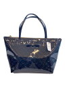 【中古】kate spade new york◆ハンドバッグ/エナメル/BLK/総柄【バッグ】