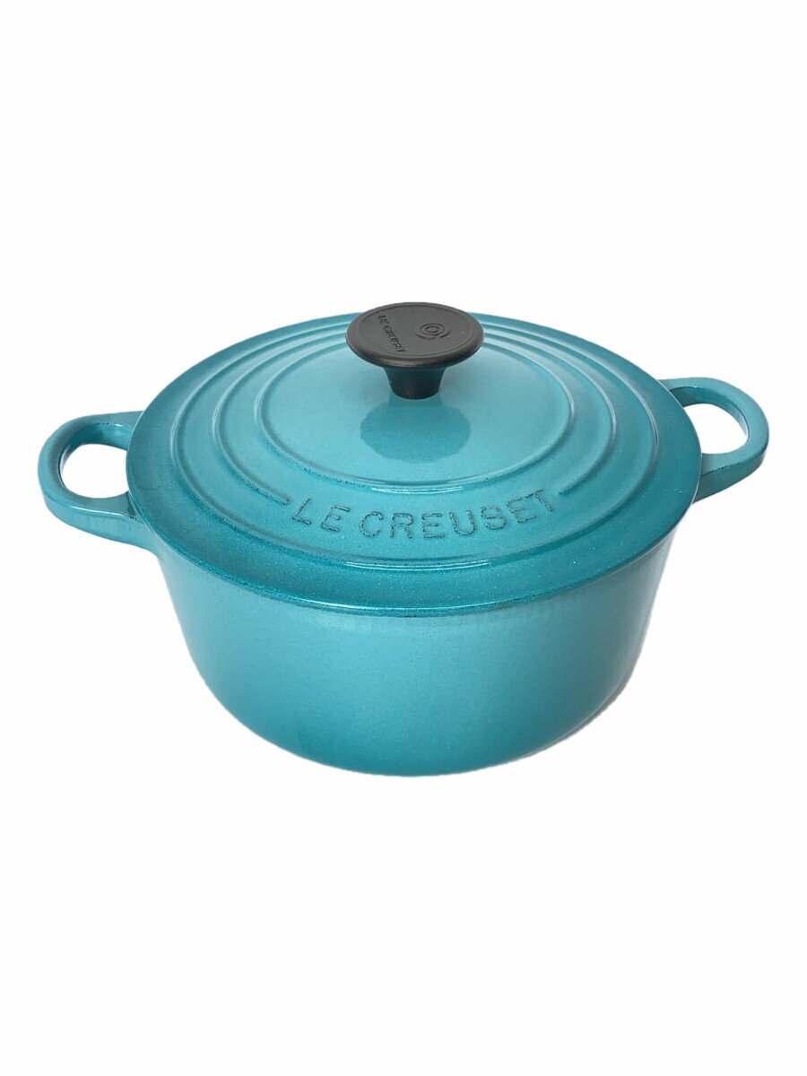【中古】LE CREUSET◆鍋/サイズ:18cm/BLU【キッチン用品】