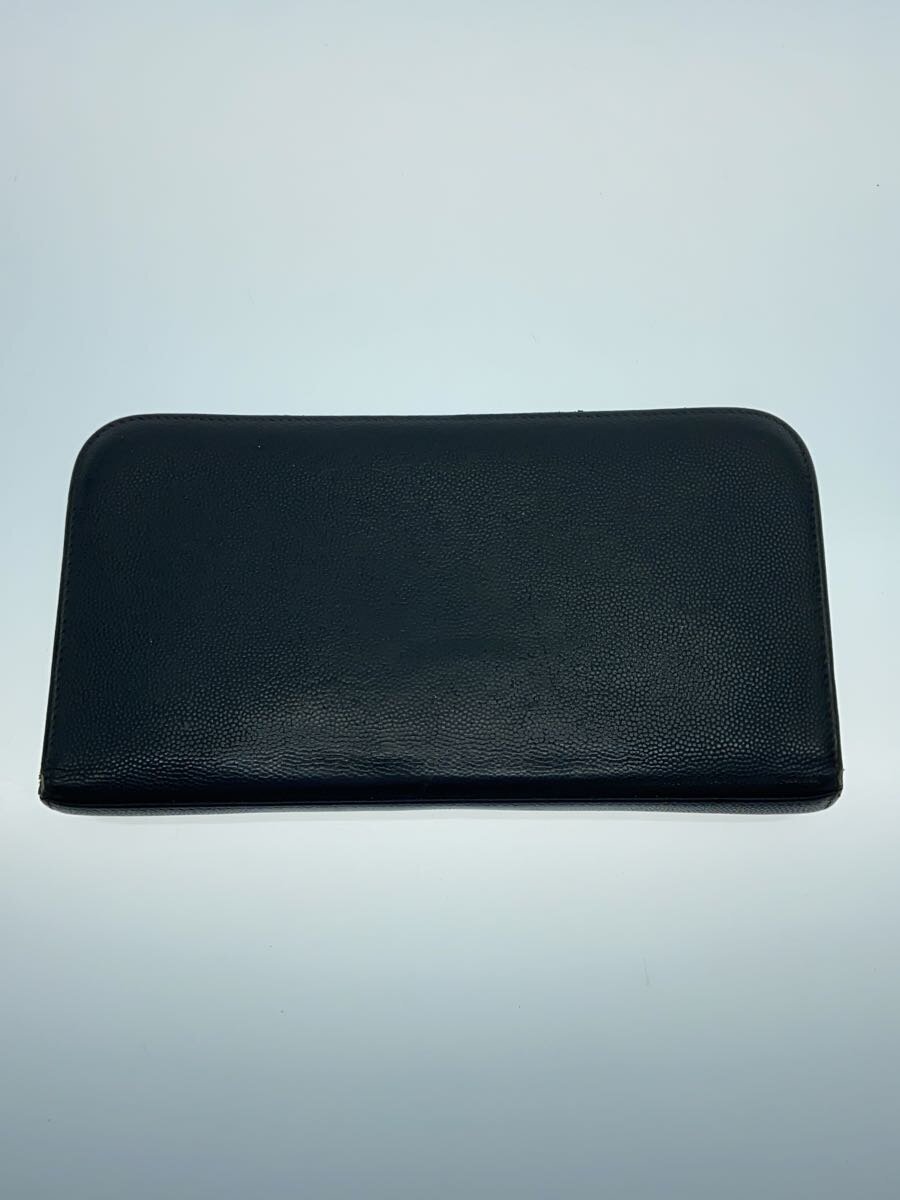 【中古】SAINT LAURENT◆長財布/レザー/BLK/メンズ【服飾雑貨他】