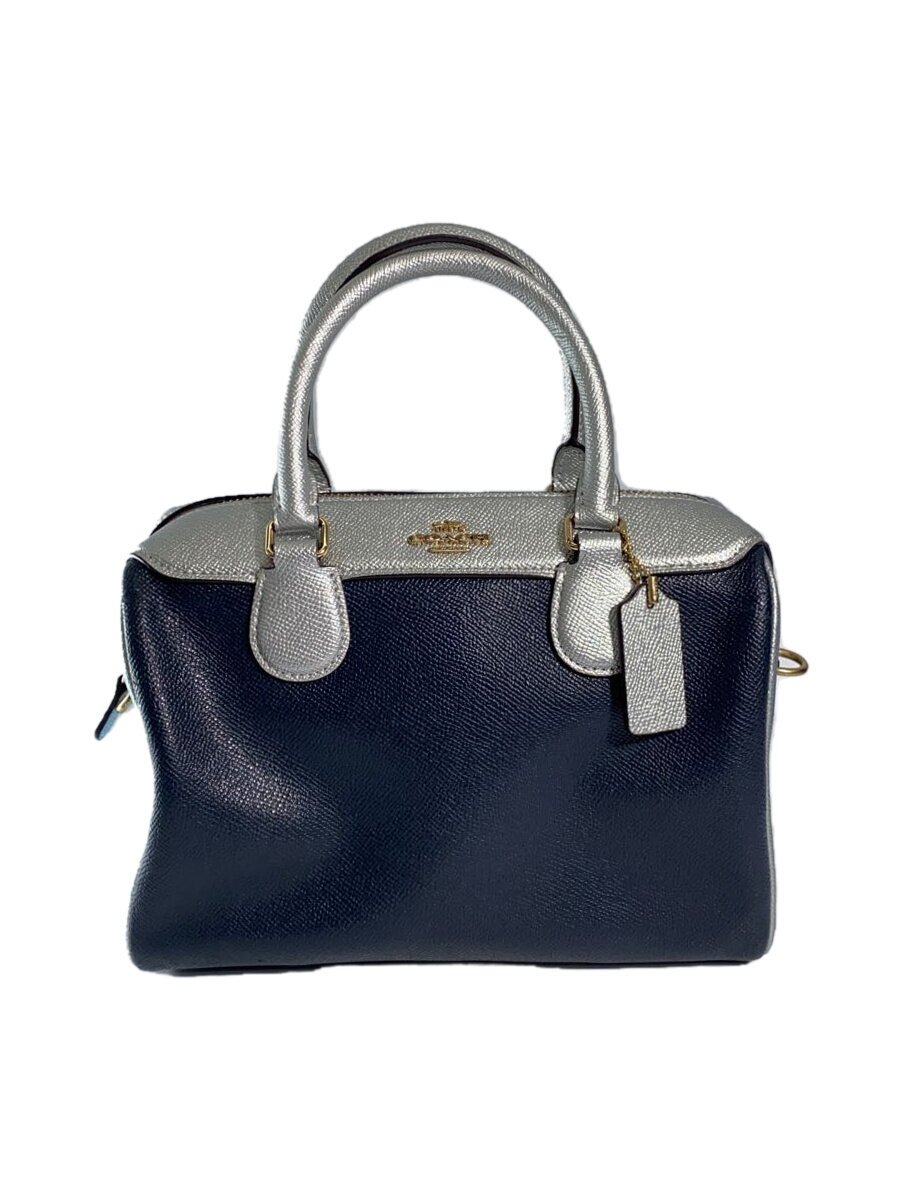 COACH - 【中古】COACH◆ハンドバッグ/レザー/NVY【バッグ】