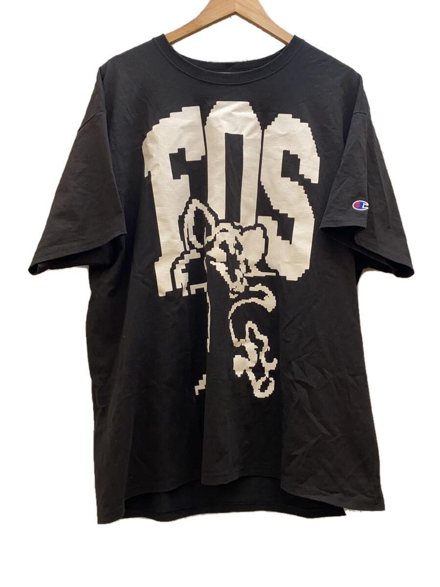 【中古】Champion◆virgil ABLOH FOS CAT PYREX TEE/XL/コットン/BLK/プリント//【メンズウェア】