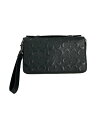 【中古】COACH◆セカンドバッグ_シグネチャー/牛革/BLK【バッグ】