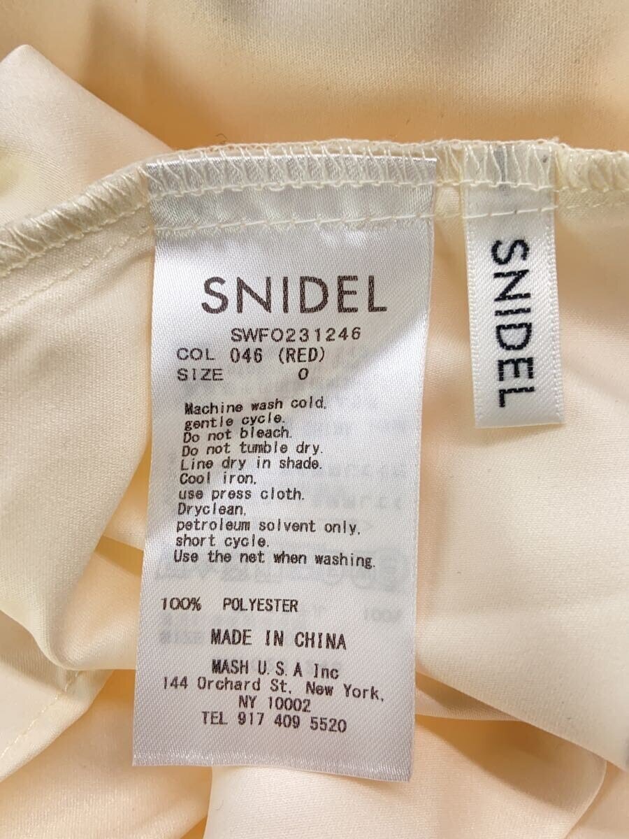 【中古】SNIDEL◆半袖ワンピース/O/ポリエステル/RED/総柄/swfo231246【レディースウェア】