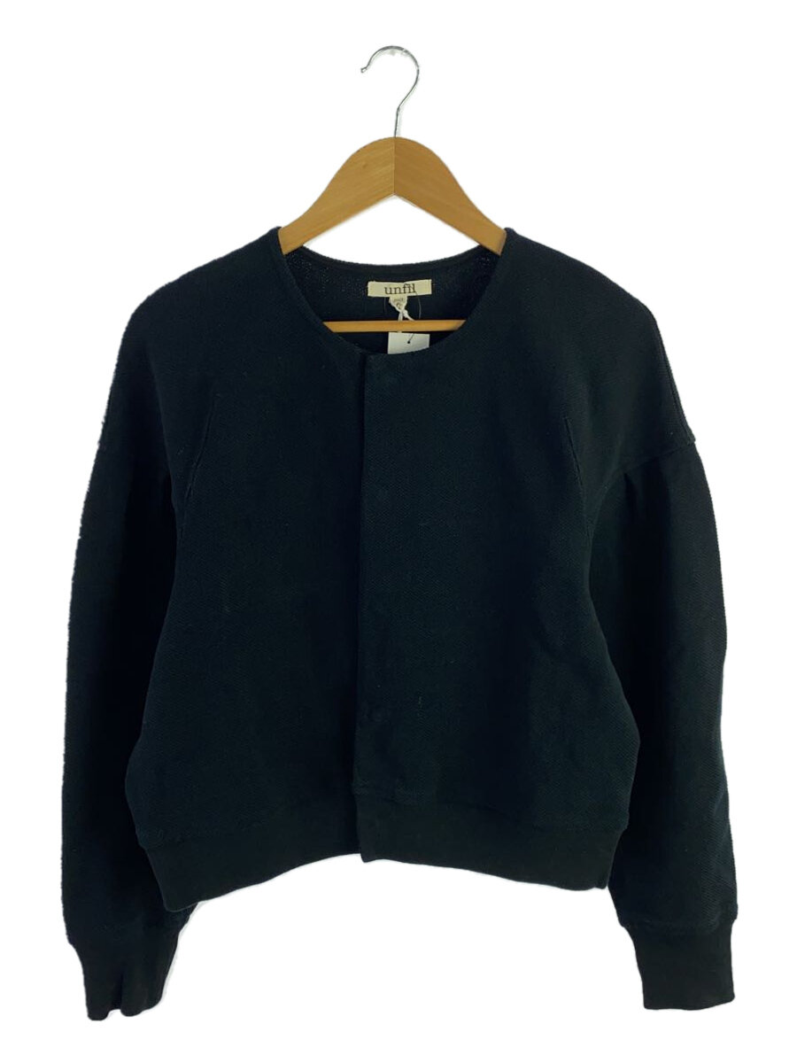 【中古】unfil◆カーディガン(薄手)/0/コットン/BLK/WHSP-UW107【レディースウェア】