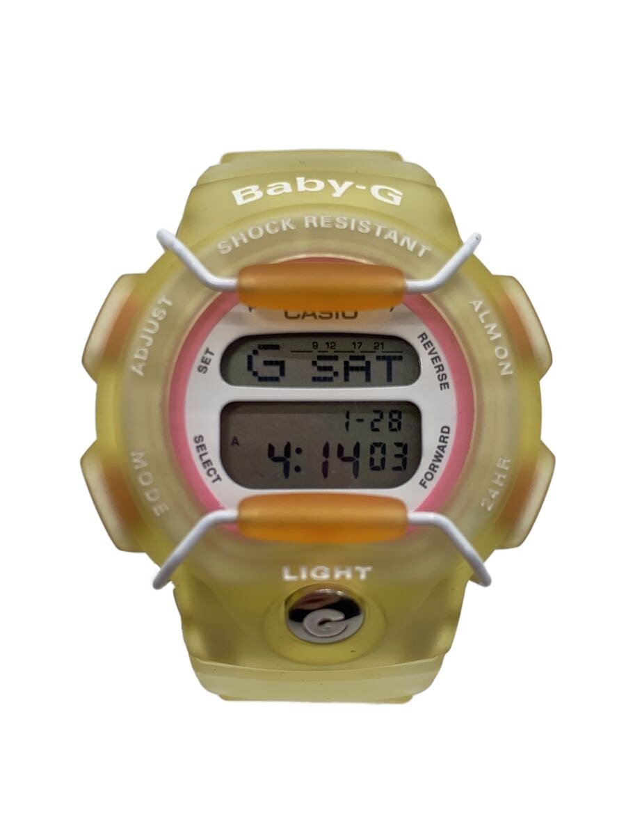 【中古】CASIO◆腕時計/デジタル/ラバー/CLR/WHT/プラスチック【服飾雑貨他】