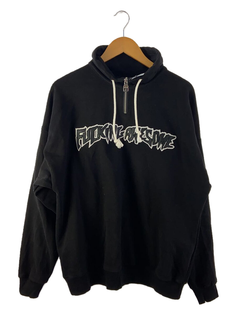 【中古】Fucking Awesome◆S/ハーフジップスウェット/L/コットン/BLK【メンズウェア】