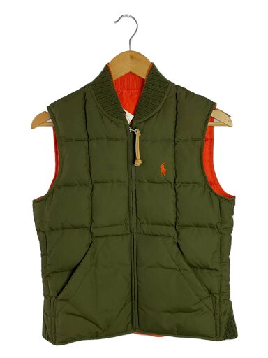 【中古】POLO RALPH LAUREN◆ダウンベスト/S/ポリエステル/KHK/無地【メンズウェア】 【中古】POLO RALPH LAUREN◆ダウンベスト/S/ポリエステル/KHK/無地【メンズウェア】
