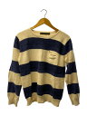 【中古】OLD JOE&CO.◆ニット・セーター(薄手)/38/クリーム/ブルー/ボーダー/胸ポケット【メンズウェア】