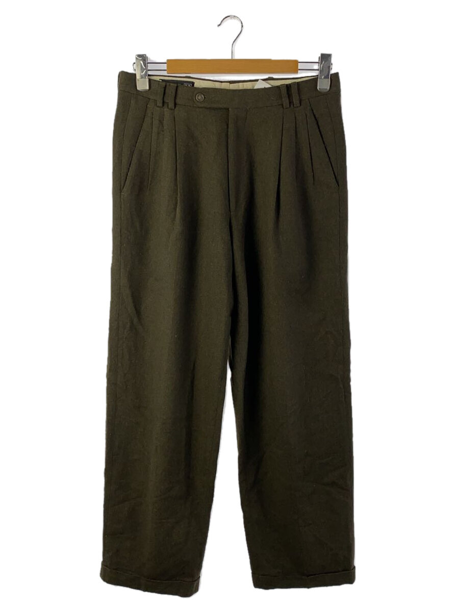 【中古】Guy Laroche◆スラックスパンツ/30/ウール/カーキ【メンズウェア】