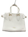 【中古】FURLA◆トートバッグ/レザー/WHT【バッグ】