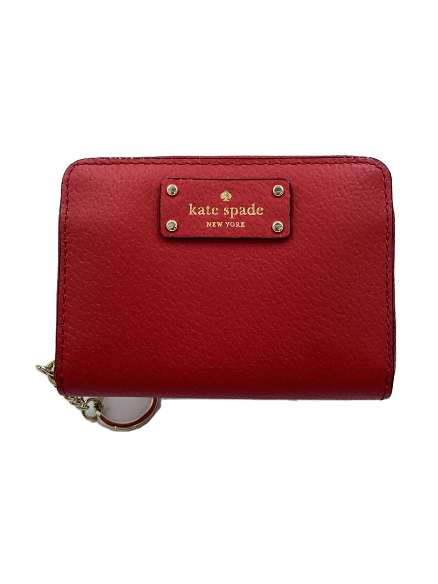 【中古】kate spade new york◆コインケース/レザー/RED/レディース/WLRU3212【服飾雑貨他】