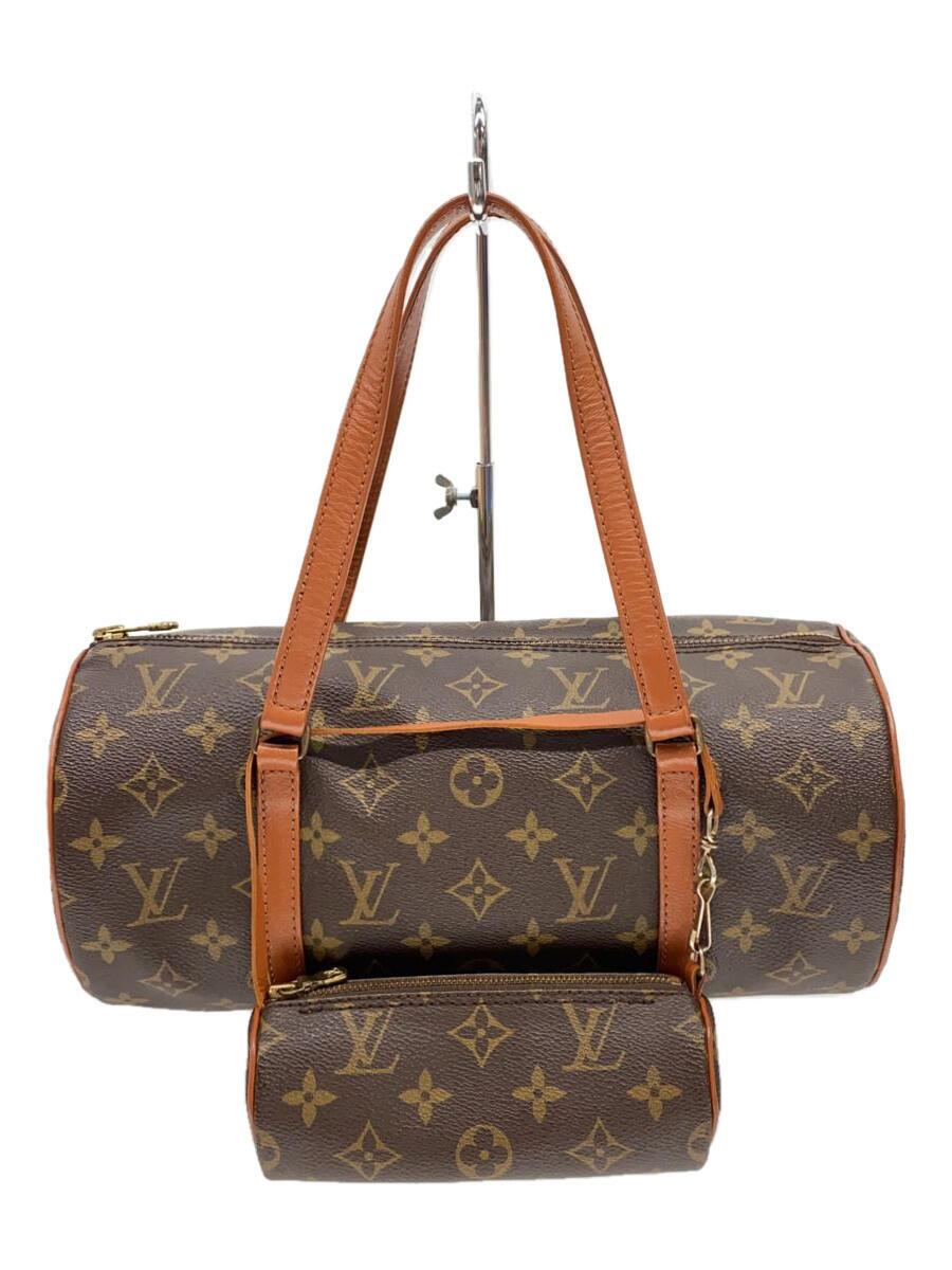 【中古】LOUIS VUITTON◆1)パピヨン30_モノグラム・キャンバス_BRW/PVC/BRW【バッグ】