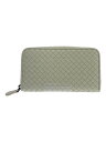 【中古】BOTTEGA VENETA◆長財布/レザー/WHT/メンズ【服飾雑貨他】