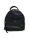 【中古】kate spade new york◆リュック/レザー/ブラック/無地【バッグ】