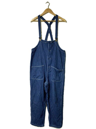 【中古】HOUSTON◆オーバーオール/M/デニム/ストライプ/1937【メンズウェア】 【中古】HOUSTON◆オーバーオール/M/デニム/ストライプ/1937【メンズウェア】