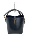 【中古】SAINT LAURENT◆キズ ヨゴレ有/YSLロゴ バケットバッグ/レザー/BLK/749036【バッグ】
