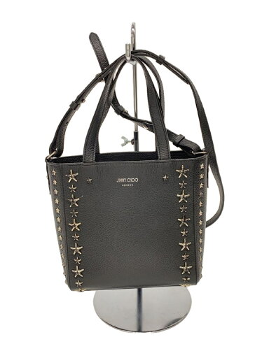 【中古】JIMMY CHOO◆CHOO PEGASI/S TOTE UUF/ハンドバッグ/レザー/BLK【バッグ】 【中古】JIMMY CHOO◆CHOO PEGASI/S TOTE UUF/ハンドバッグ/レザー/BLK【バッグ】