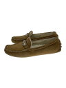 【中古】HERMES◆モカシン/ドライビングシューズ/ムートン/ラウンドトゥ/36/BEG【シューズ】