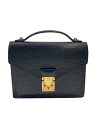 【中古】LOUIS VUITTON◆モンソー_エピ_BLK/レザー/BLK【バッグ】