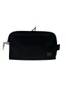 【中古】PORTER◆AMAZE/レザーウエストバッグ/レザー/BLK/無地【バッグ】
