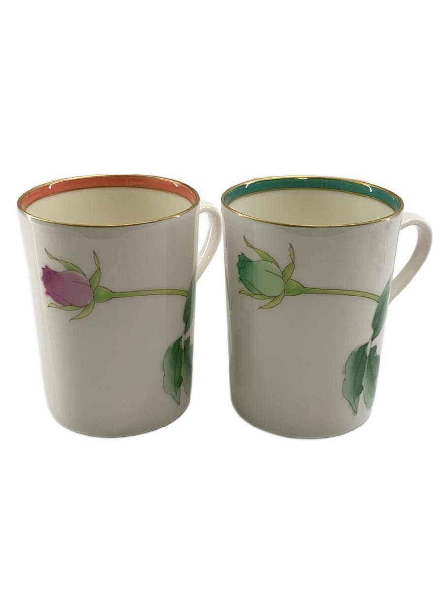 【中古】香蘭社◆マグカップ/2点/WHT/ブライトローズ【キッチン用品】