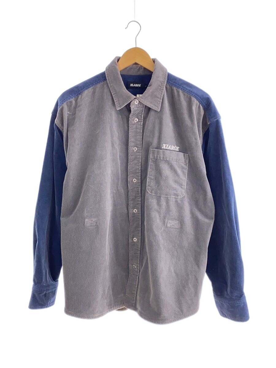 X-LARGE◆ジャケット/L/コットン/GRY/無地/MULTI CORDUROY SHIRT/21AW