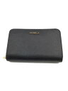 【中古】FURLA◆2つ折り財布/PVC/BLK/レディース【服飾雑貨他】