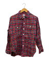 【中古】POST OVERALLS◆USA製/長袖シャツ/M/コットン/RED/チェック【メンズウェア】(4)