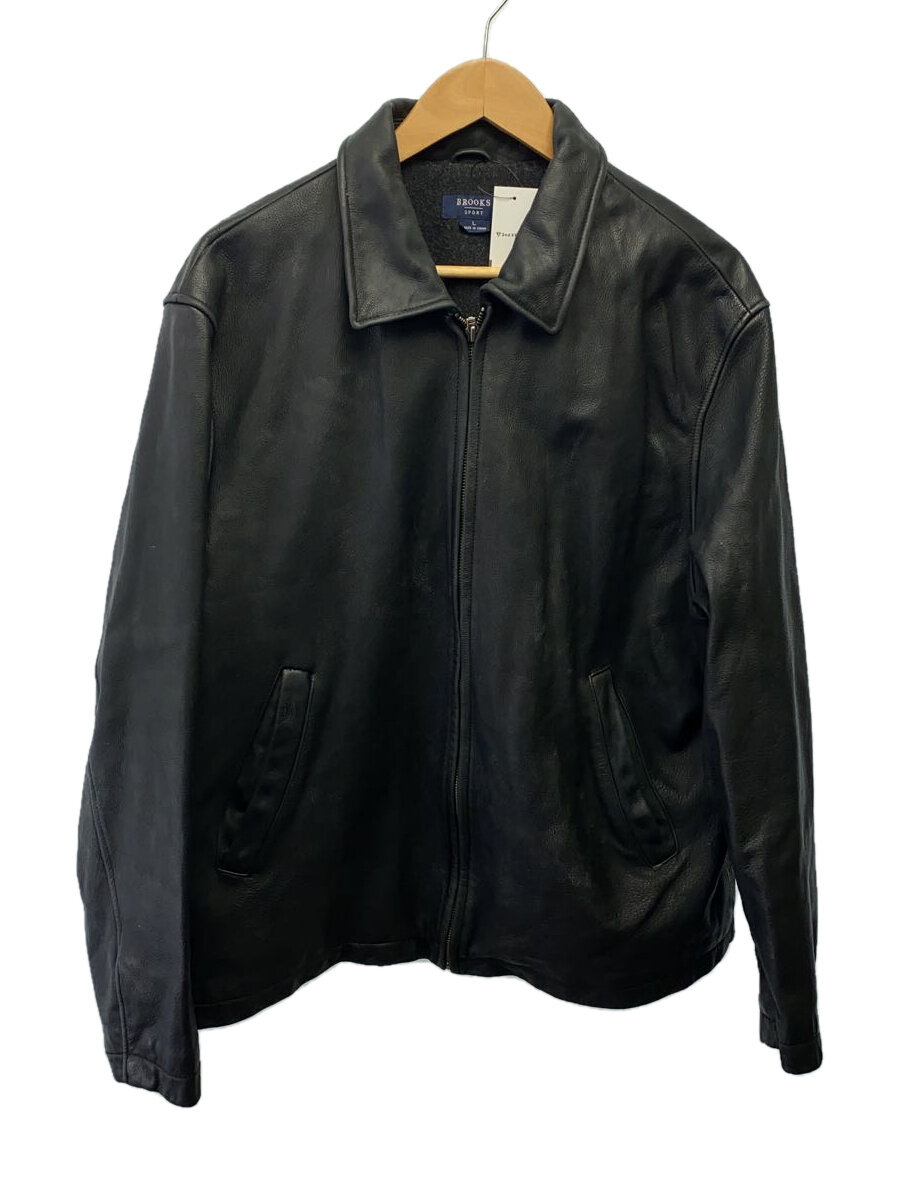 【中古】BROOK SPORT/レザージャケット・ブルゾン/L/レザー/BLK/べたつき有//【メンズウェア】