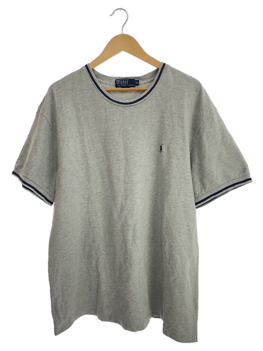 【中古】POLO RALPH LAUREN◆Tシャツ/XL/コットン/GRY/無地【メンズウェア】