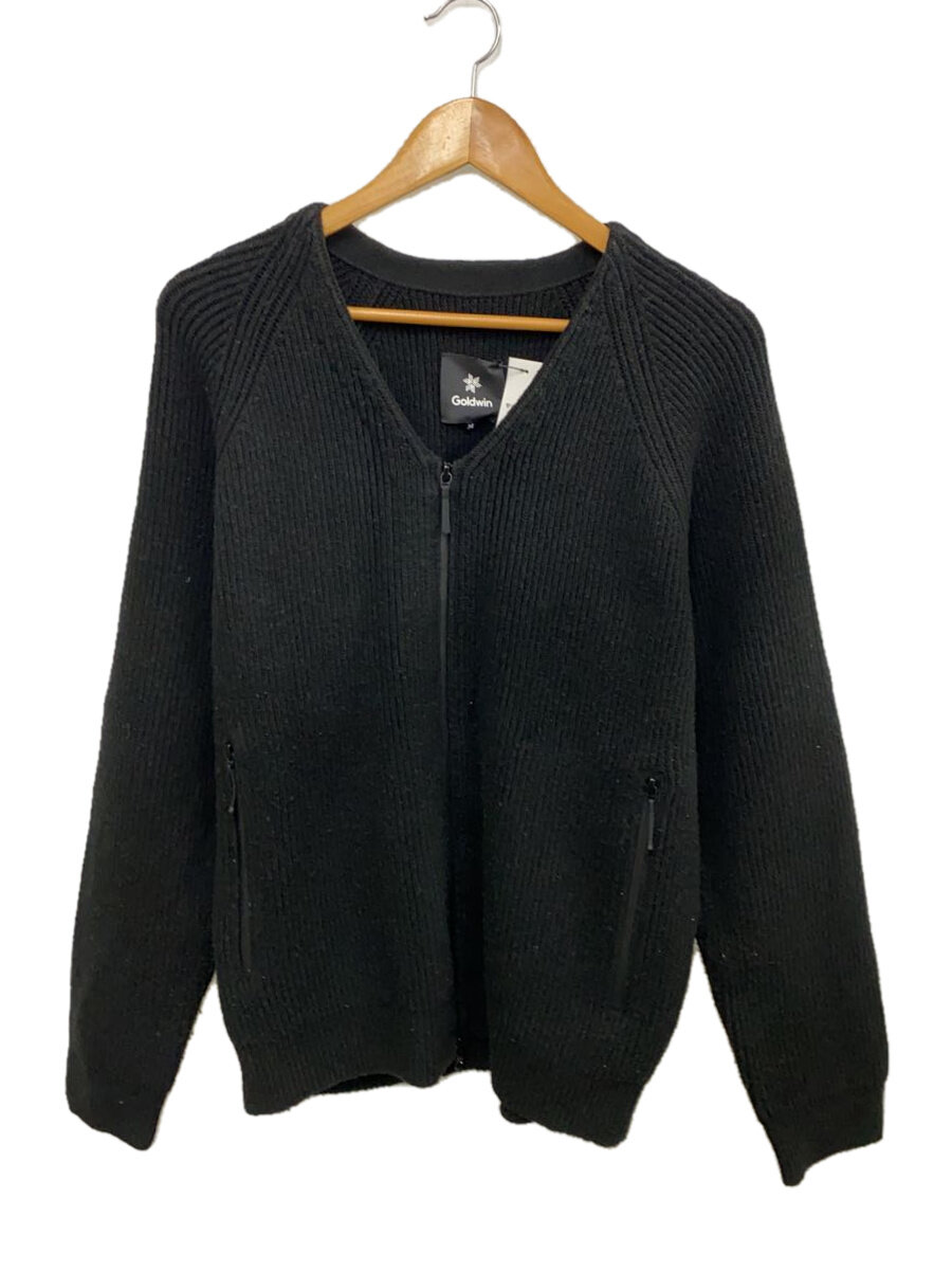 【中古】GOLDWIN◆カーディガン(厚手)/M/アクリル/BLK【メンズウェア】