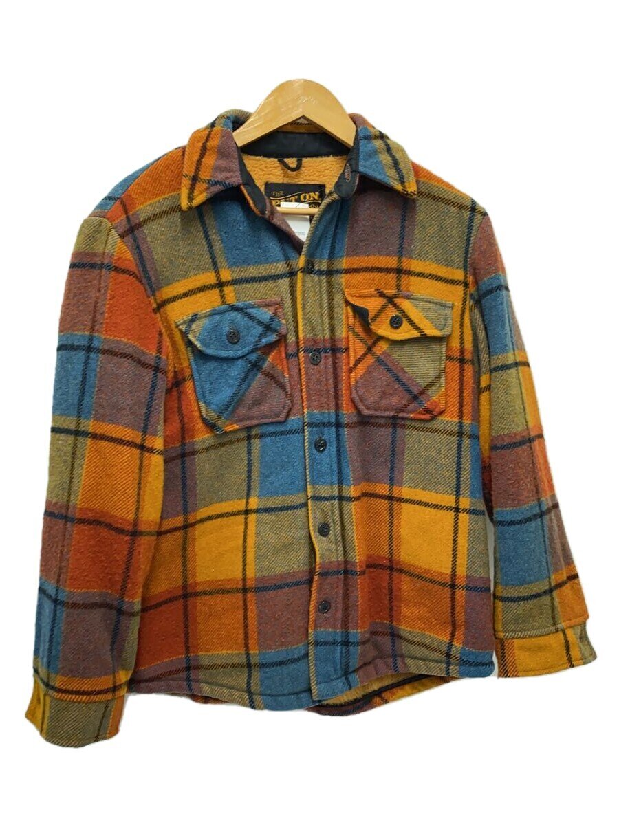 【中古】sears◆70s/80s/vintgae長袖シャツ/36/--/ORN/チェック/PUT ON【メンズウェア】
