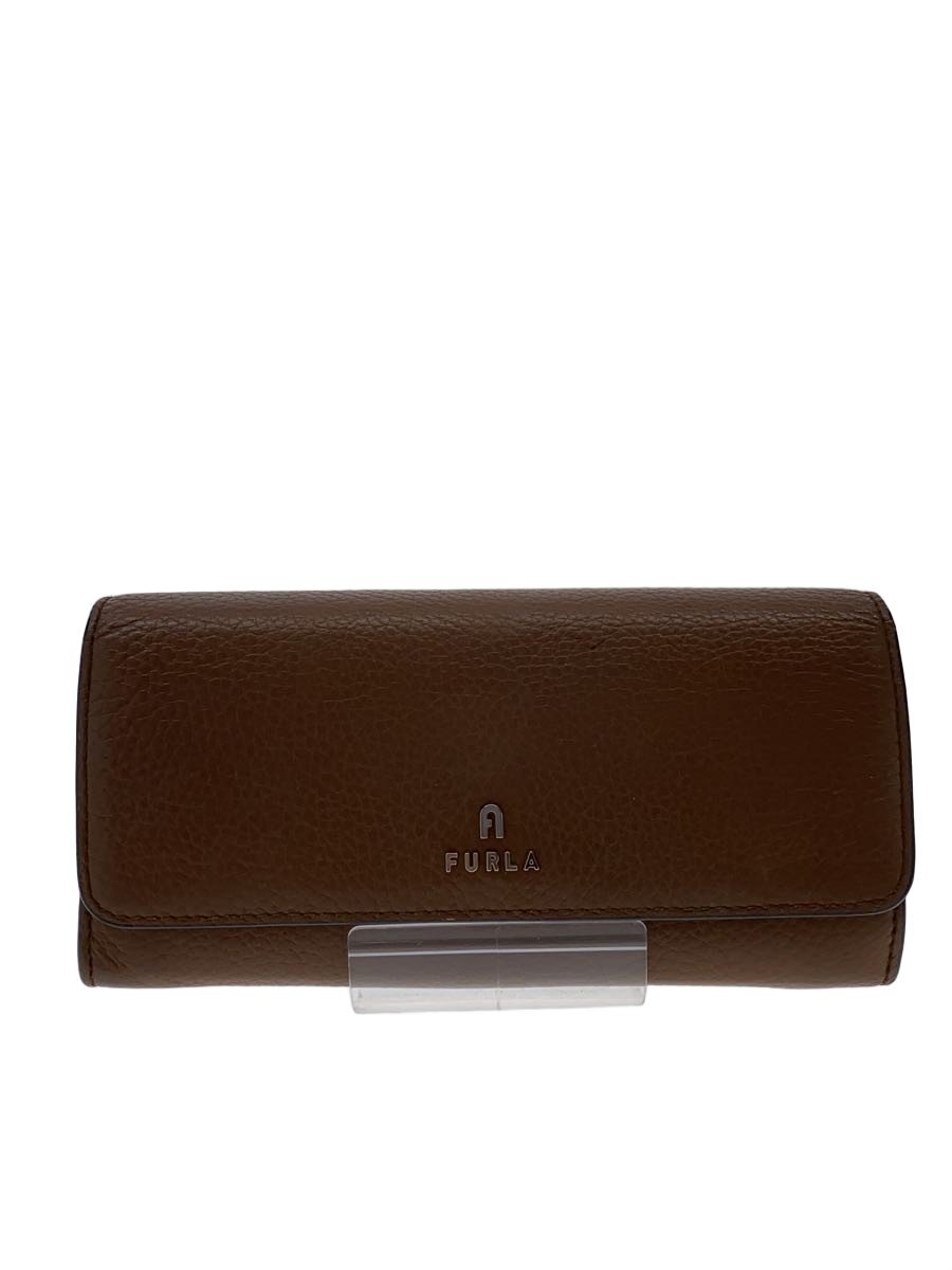 【中古】FURLA◆長財布/--/BRW/無地/レディース/WP00317//【服飾雑貨他】