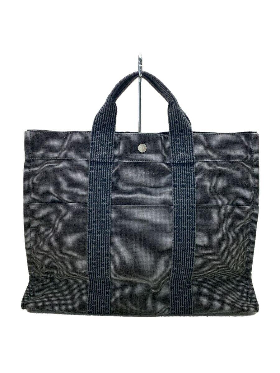 【中古】HERMES◆トートバッグ/キャンバス/GRY【バッグ】