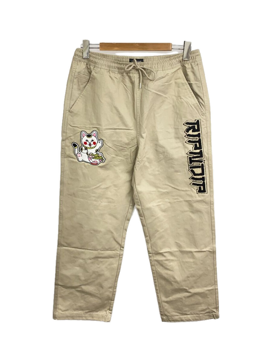 【中古】RIPNDIP◆LUCKY NERM ワイドレッグパンツ/M/コットン/CML//【メンズウェア】