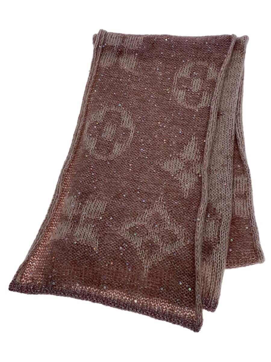 【中古】LOUIS VUITTON◆マフラー/モヘア/PNK/総柄/レディース/401910//【服飾雑貨他】