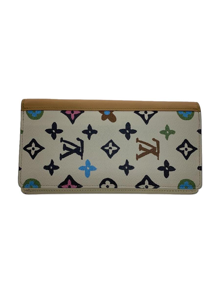 【中古】LOUIS VUITTON◆ポルトフォイユ・ブラザ NM/長財布/PVC/CRM/モノグラム/レディース【服飾雑貨他】